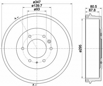 HELLA PAGID 8dt355301831 -  Тормозной барабан